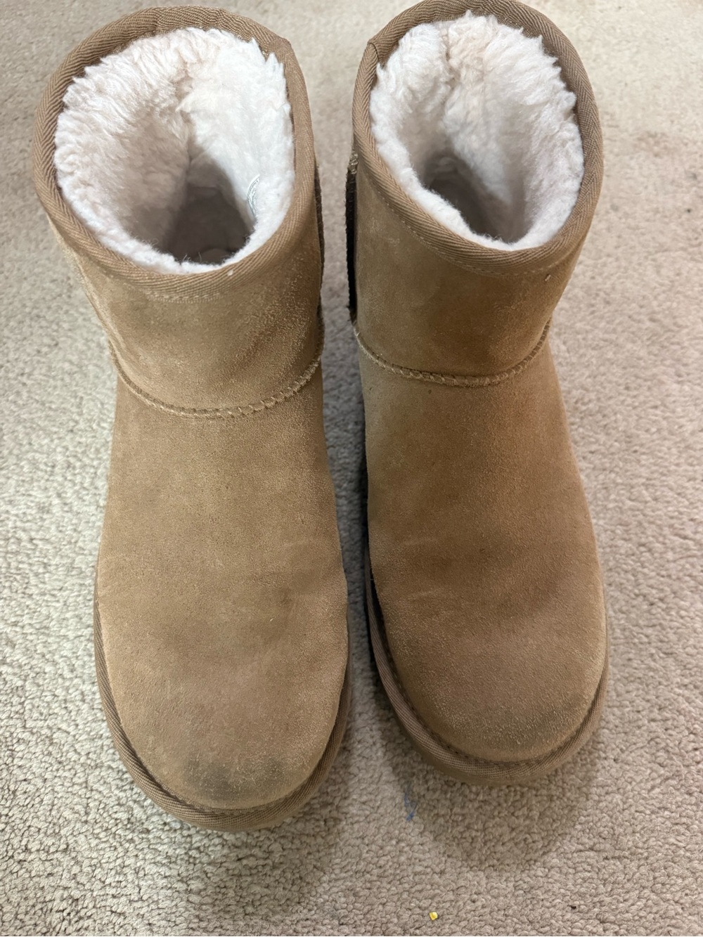 UGG Chestnut Suede Short Shearling Lined Ankle Boots